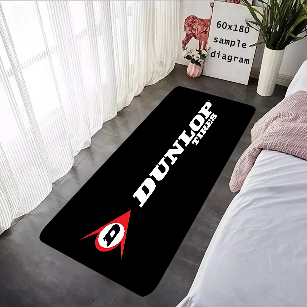 Dunlops Tyres Floor Mat Graphic Printed Flannel Doormats for Bathroom Kitchen Entrance Carpet Home Decor