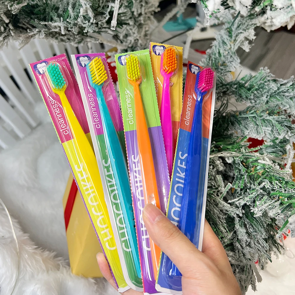 5pcs Color Adult Bristle Toothbrush Household Teeth Brush Orthodontic Braces Tooth Cleaning Oral Care Non Toxic Toothbrushes