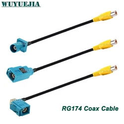 1PCS Fakra Z Female to RCA Female RG174 Video Cable Adapter Car Reversing Rear View Camera Adapter Cables for Mercedes benz Ford