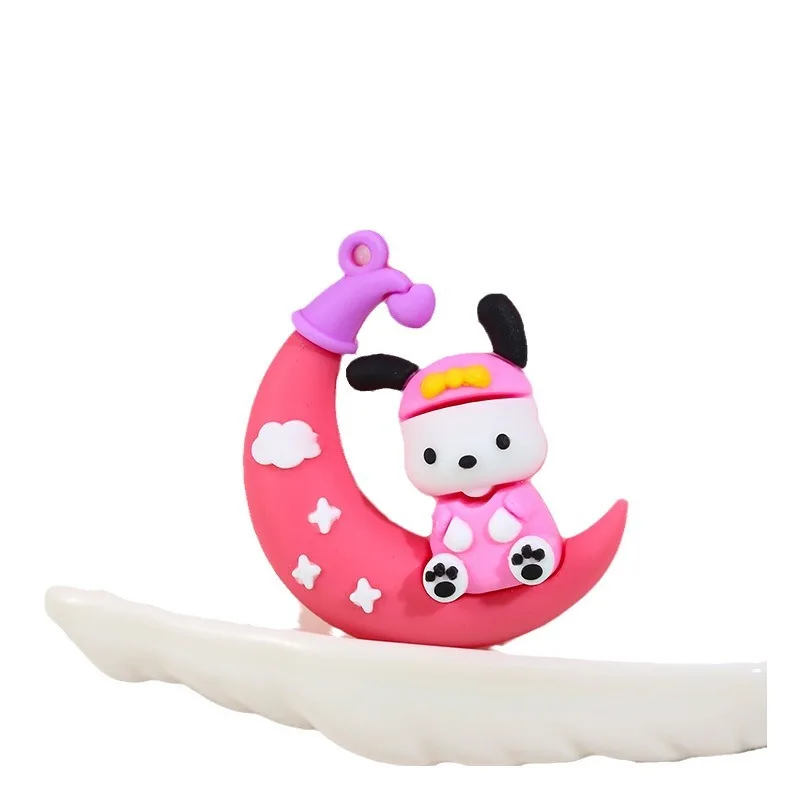 Miniso الكرتون سانريو القمر مفتاح سلسلة الطالب حقيبة مدرسية قلادة زوجين مفتاح سلسلة حلية لطيف هدية صغيرة