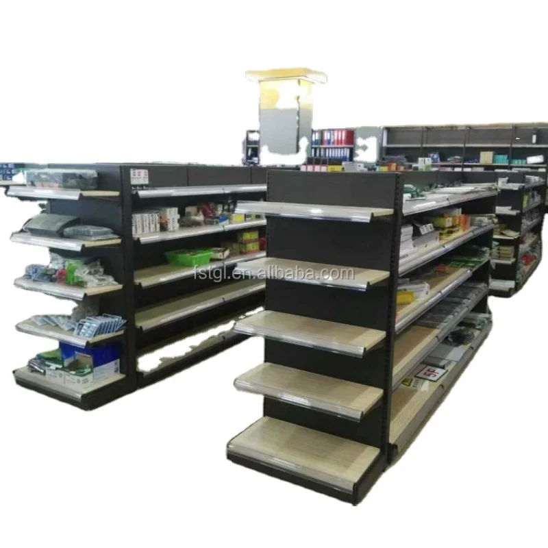 (customized)Metal powder coating store supermarket shelf grocery gondola shelving display