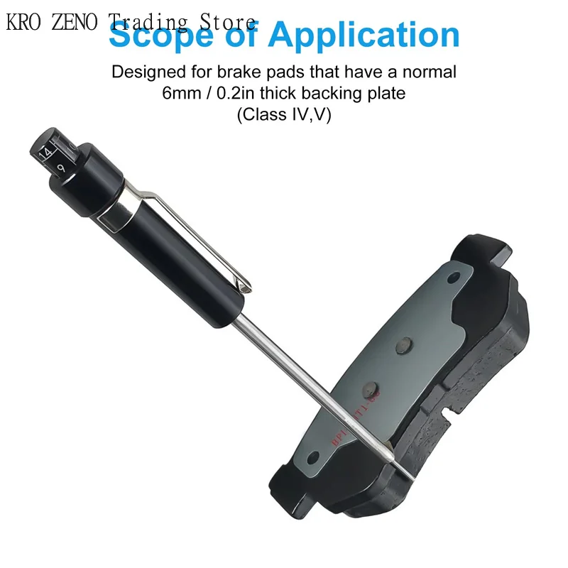 Picture 7: Car Brake Pad Inspection Pen Ruler Brake Pad Measuring Tool Suitable For 6mm / 0.2 Inch Thickness, Brake Pad Gauge