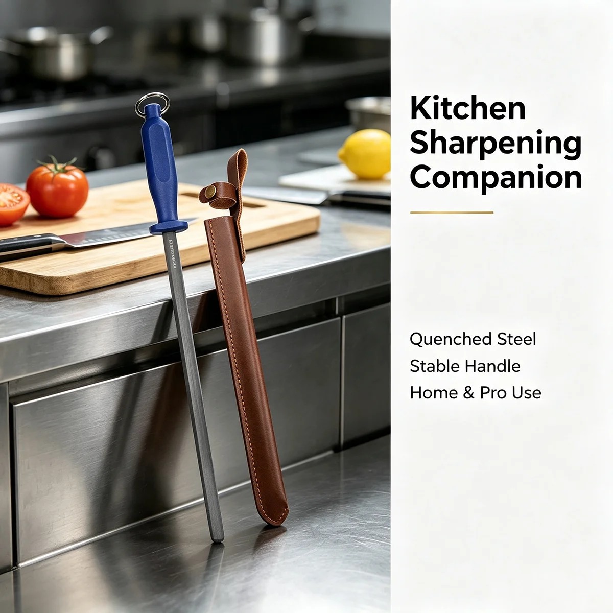 Professional Sharpening Stick For Butcher, Imported Fast Sharpening Tool With Stone,Pork Knife Specific Sharpener For Meat Stall
