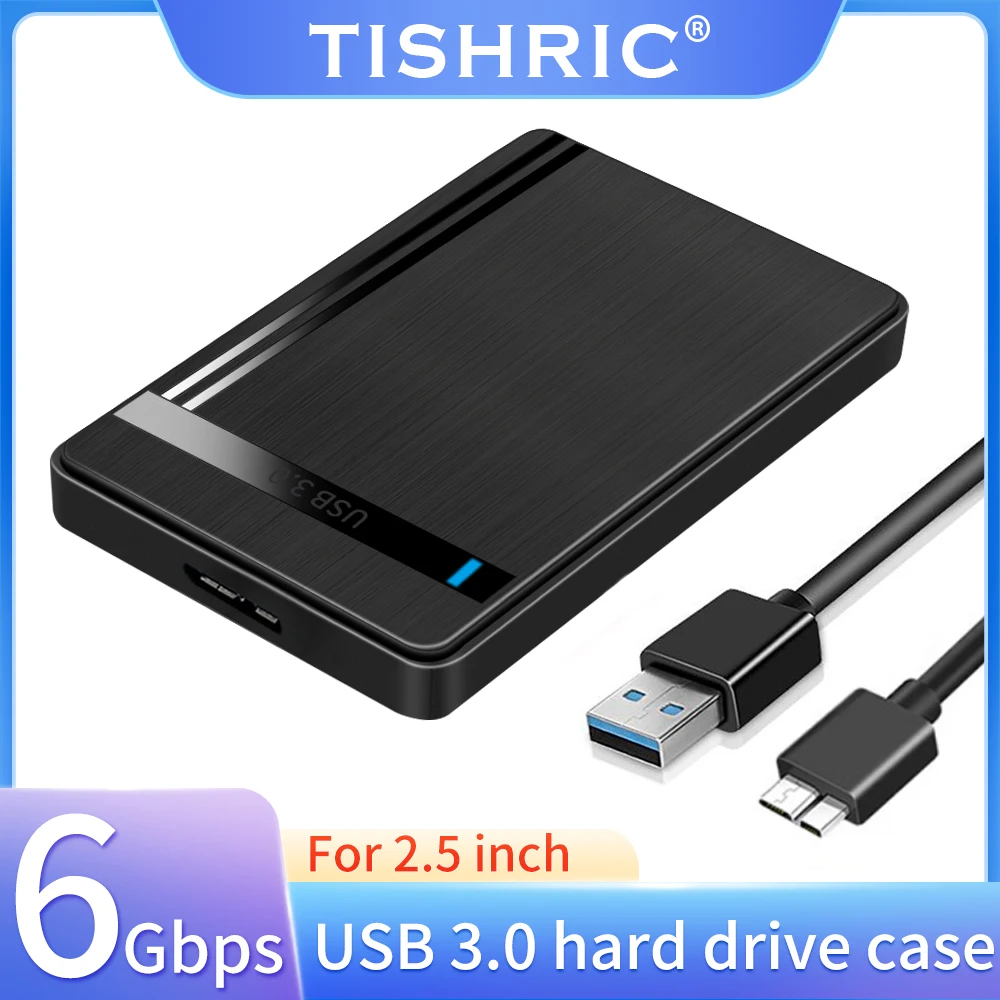 

TISHRIC 2,5-дюймовый корпус внешнего жесткого диска USB 3.0, высокоскоростной адаптер передачи 5 Гбит/с, Plug-and-Play, адаптер SATA-USB 3.1 с