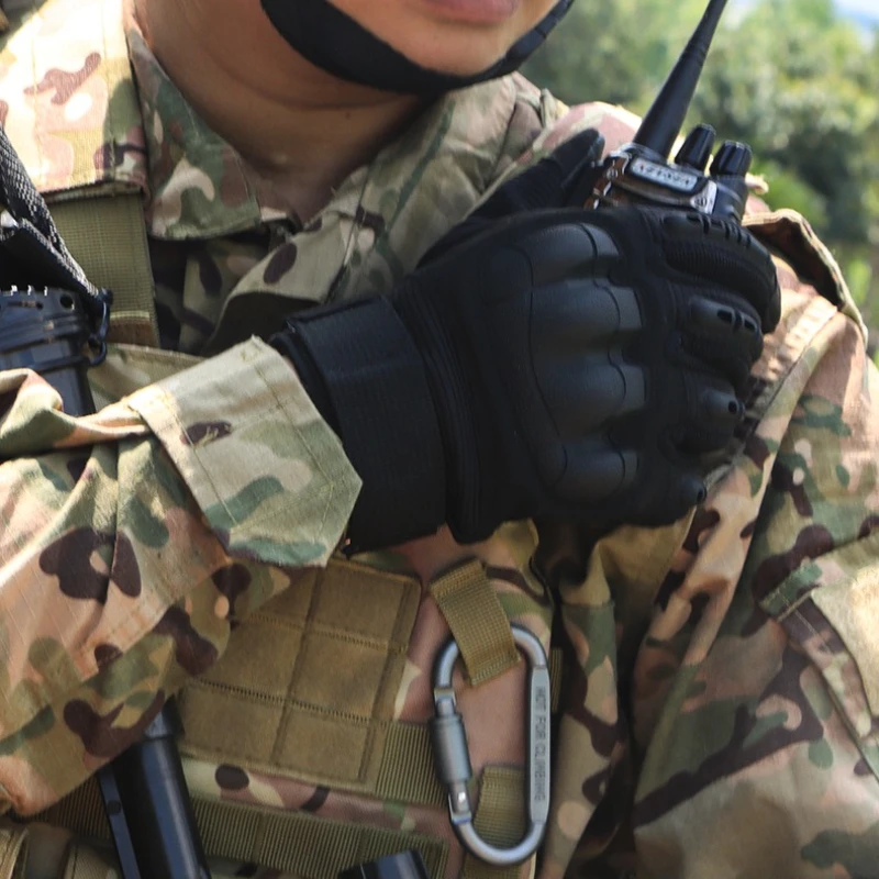 Touch Screen Tactical Full Finger Gloves Hard Rubber Paintball Airsoft Bicycle Combat Anti-skid Cycling Work Safety Glove Men