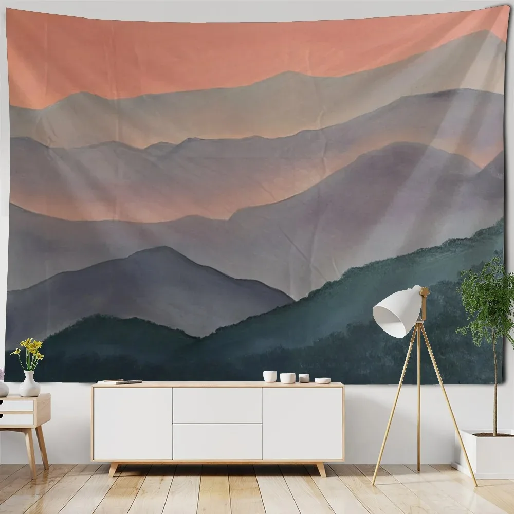 Living Room Simple Decoration Modern Abstract Mural Bohemian Style Tapestry Landscape Art Painting Wall Hanging Cloth