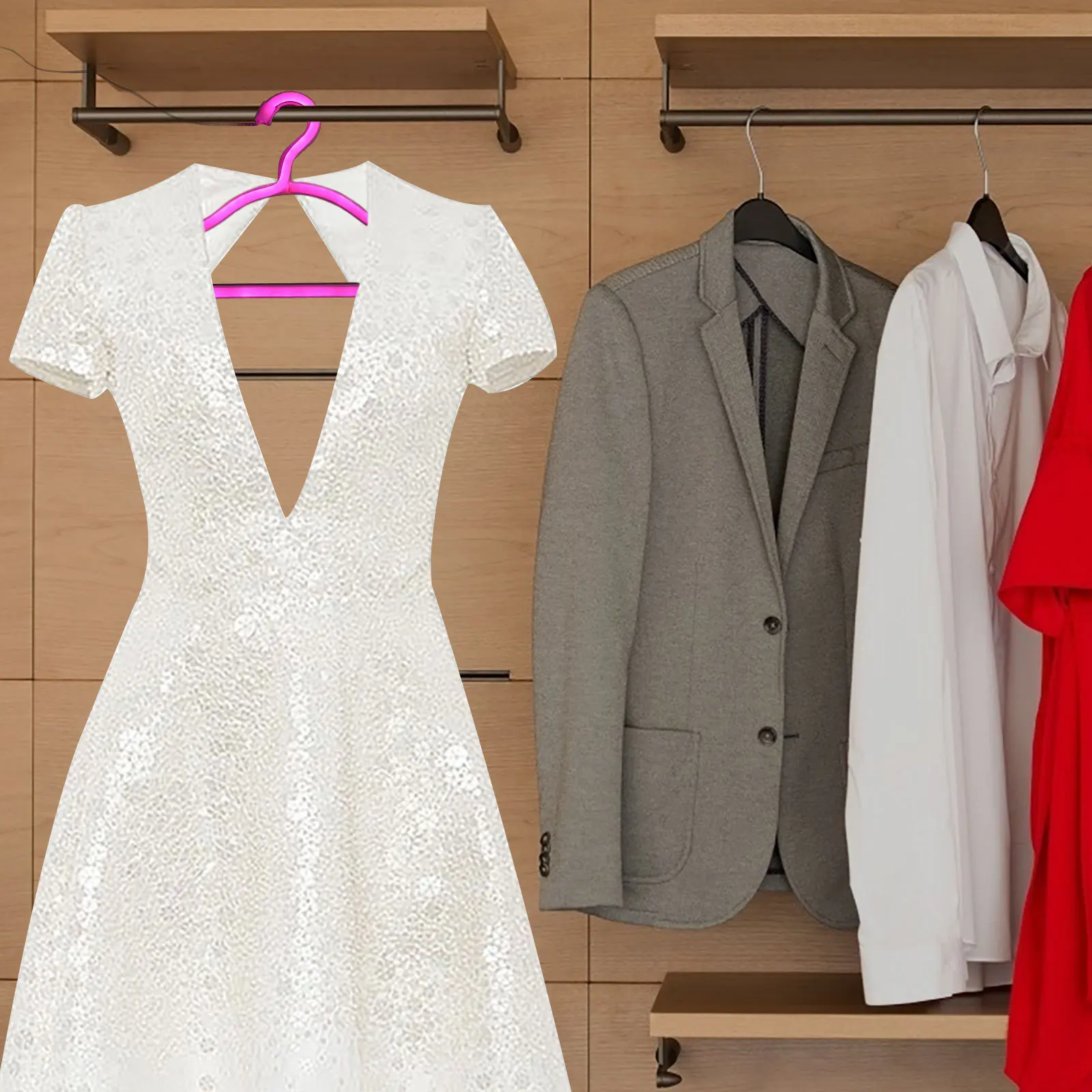 ضوء شماعة ملابس نيون 50 سم، ضوء ليلي يعمل بالطول LED للمنزل، ديكور فني جداري للاستخدام الداخلي والخارجي #5