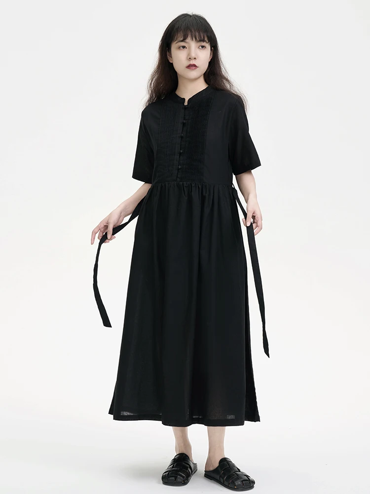 

Design Sensation Little Black Dress Women's Gored Skirt Summer New Arrival Casual Pure Color Loose Waist Linen Cotton Blend A...