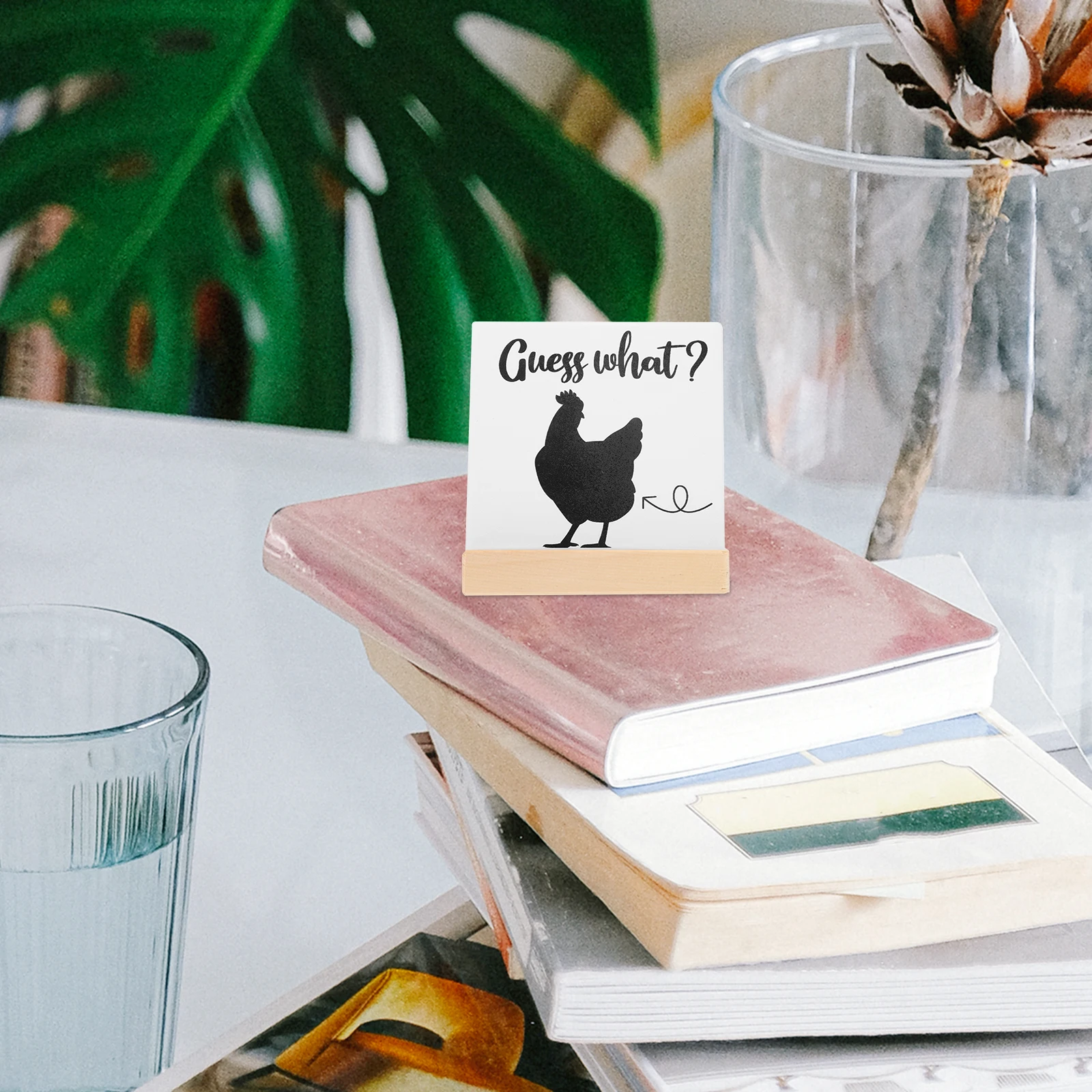 

Wooden Crafts Desk Sign Creative Home Decor Office Table Sign Fine Art Festival Decorative Craft Compact Design Warm Space