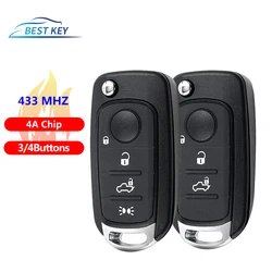 BEST KEY 3/4 Buttons Remote Key For Fiat 500X Egea Tipo 2016 2017 2018 433.92Mhz FSK 4A Hitag-AES Chip SIP22 Blade