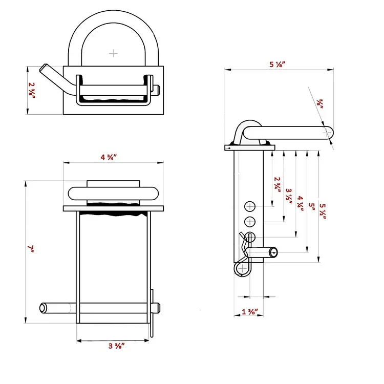 Trailer Pile Type D Latch, Trailer Ring, Suspension Connecting Pin