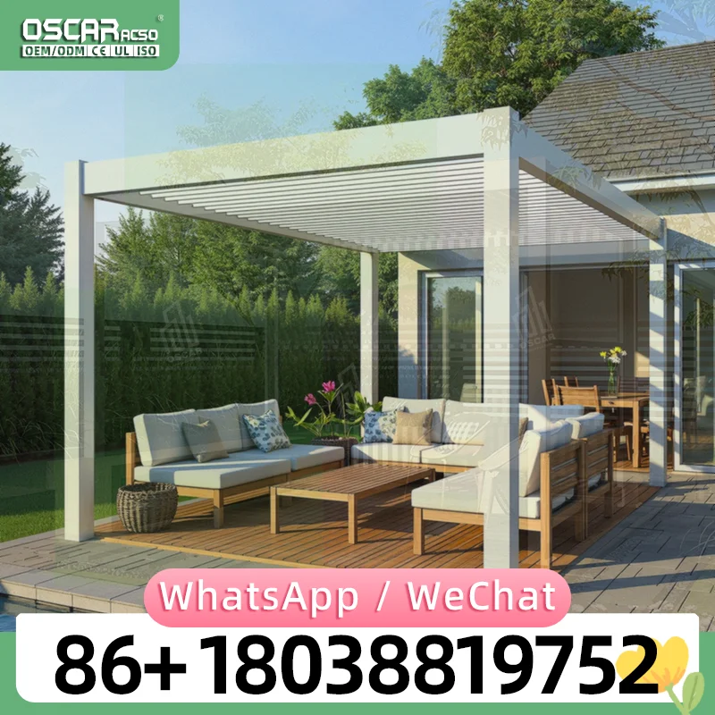Sturdy Aluminum Frame Retractable Canopy Innovative Weatherproof Stylish Garden Gazebo Arbor Patio Backyard Deck Europe North Am