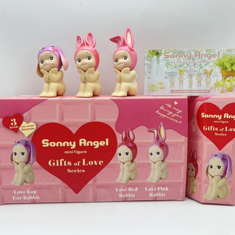 

Sonny Angel Mini Figure 3pcs Gifts or Love Series Love Red Rabbit Sitting posture Surprise Blind Box Toy Doll Lucky Mascot Gifts
