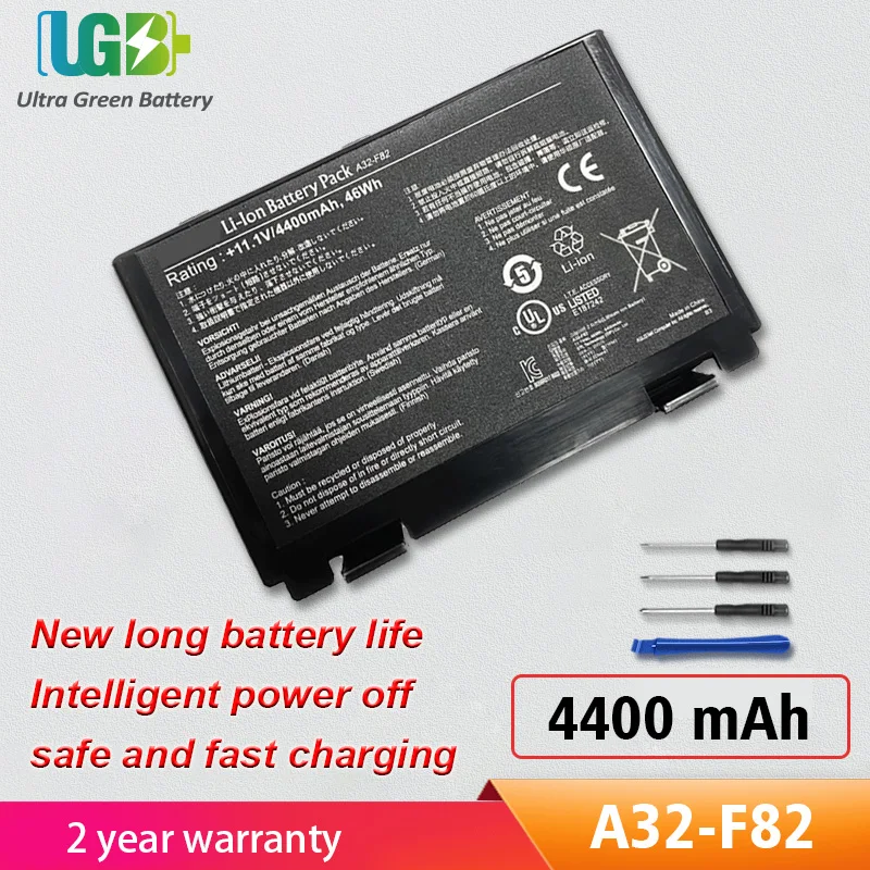 

UGB New A32-F82 F52 Battery For Asus a32 f82 F52 k50ij k50 K51 k50ab k40in k50id k50ij K40 k50in k60 k61 k70 k40ab k40ij