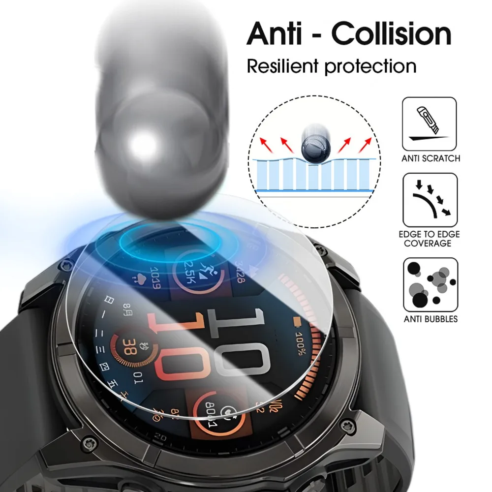1-10PCS HD Clear Tempered Glass for Garmin Fenix ​​8 Pro 43mm 47mm 51mm Watch Screen Protectors Full Cover Protective Films
