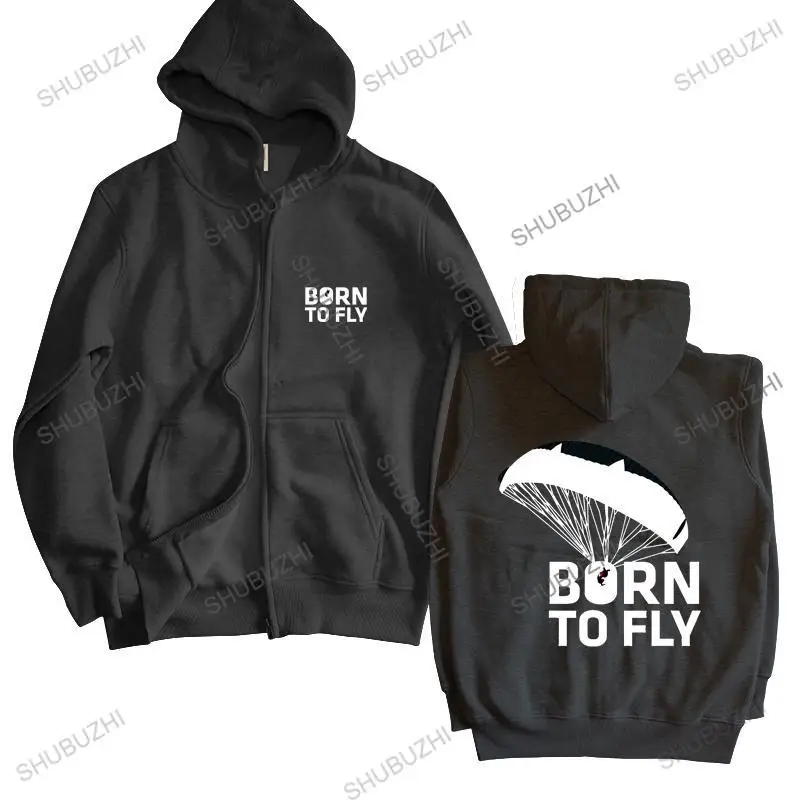 unisex Outwear men hoodies born to fly par amotor parachuting paragliding man brand zipper autumn hoody