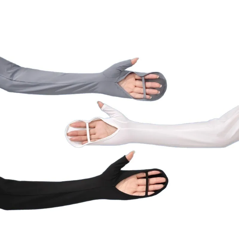 1 шт., защита от ультрафиолета, ледяные шелковые рукава, дышащие UPF50 + летние солнцезащитные перчатки, защита от солнца, защита для рук