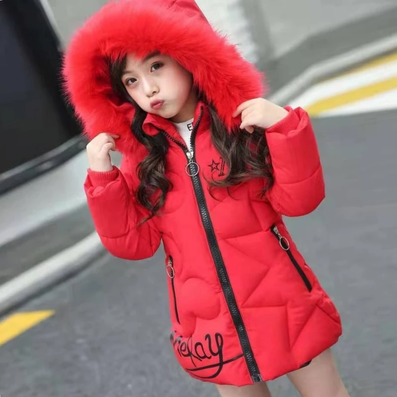 Winter Girls Down Jackets Keep Warm Thicken Coat Outerwear Fashion 2024 New Cute Kids Clothes 9 10 12 13 Years Girls Winter Coat