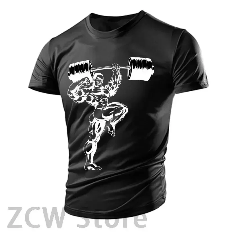 Fun Weightlifting Men's 3d Print Men's Hard Street Style T-shirt Gym Running Breathable Light Sports Summer Quality Tight Tops