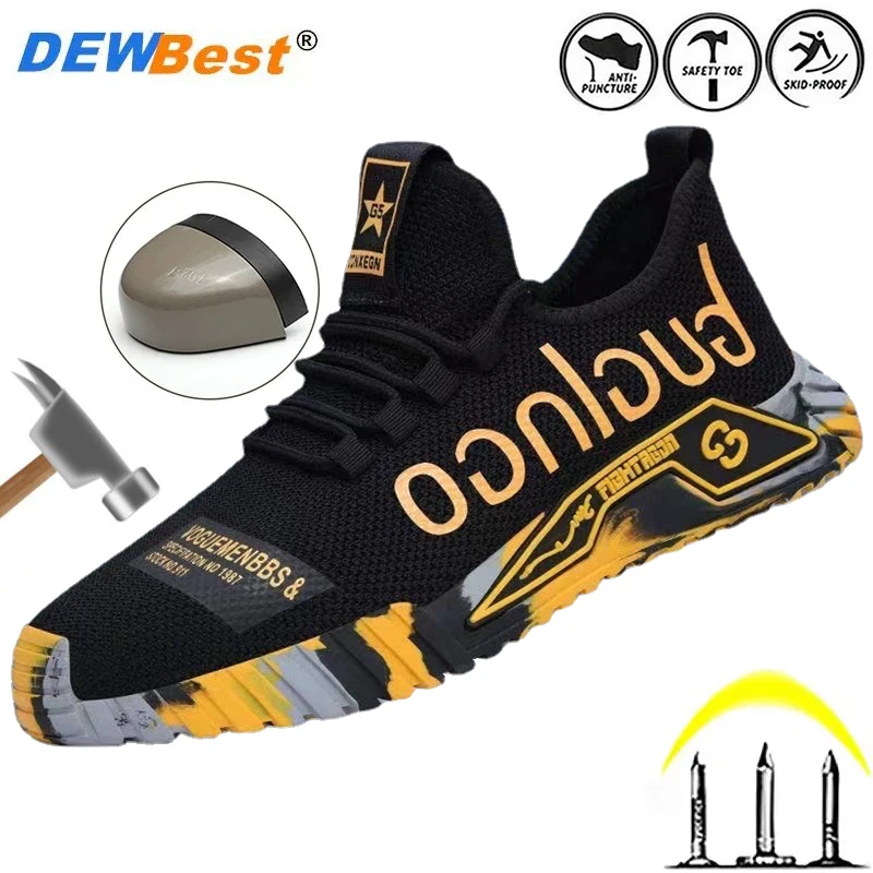 

Men's breathable and comfortable steel toe cap anti smashing, puncture resistant, wear-resistant safety protective shoes