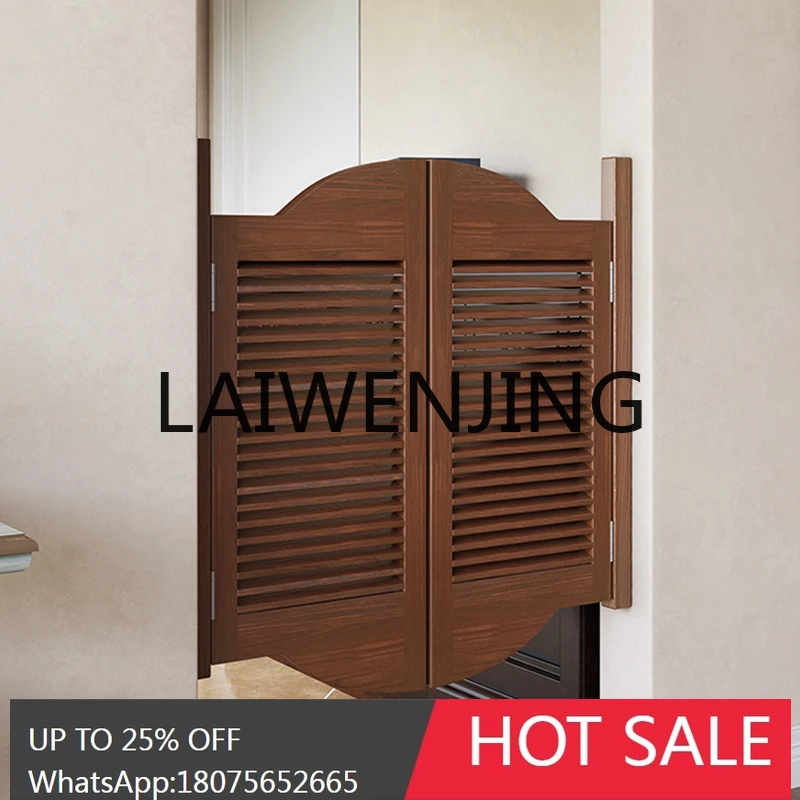 Walnut Nordic Waist Door Double Open Solid Wood Louver Indoor Partition Bedroom Bathroom Kitchen Door