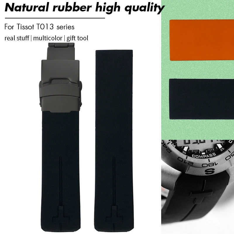 

for Tissot T-TOUCH COLLECTION T013.420 21mm Soft Silicone Rubber Watch Band Sport Waterproof Watch Strap T091 T013420A