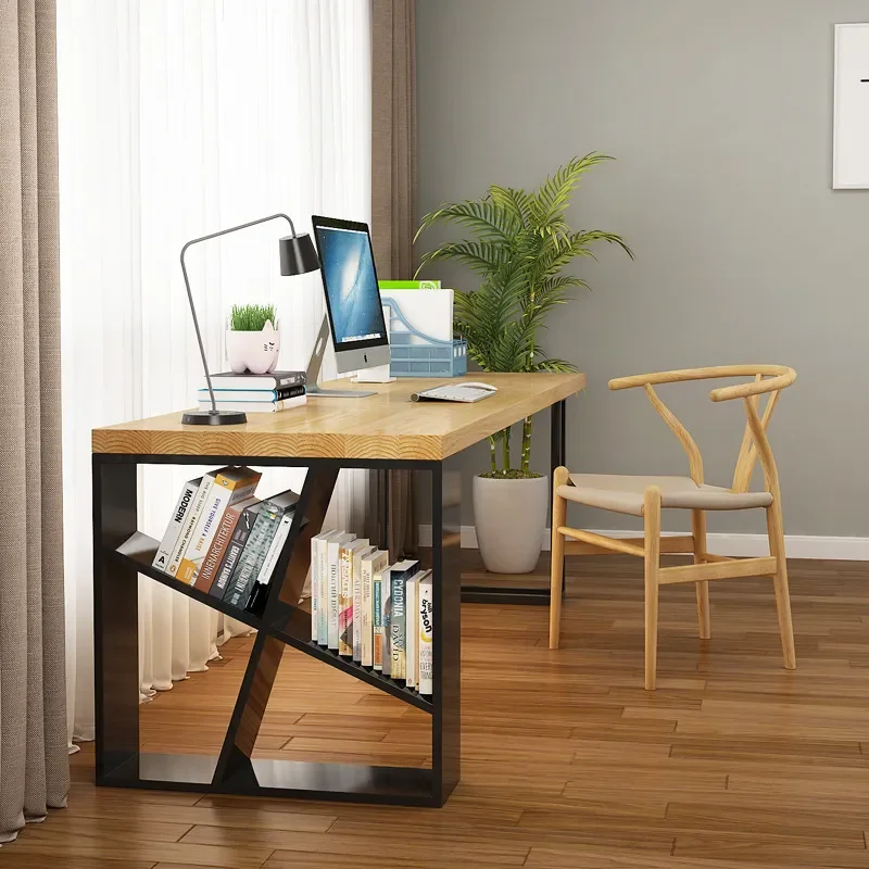 for Simple Long Wall Mounted Desk Double Solid Wood Computer Table Household Student Study Desktop