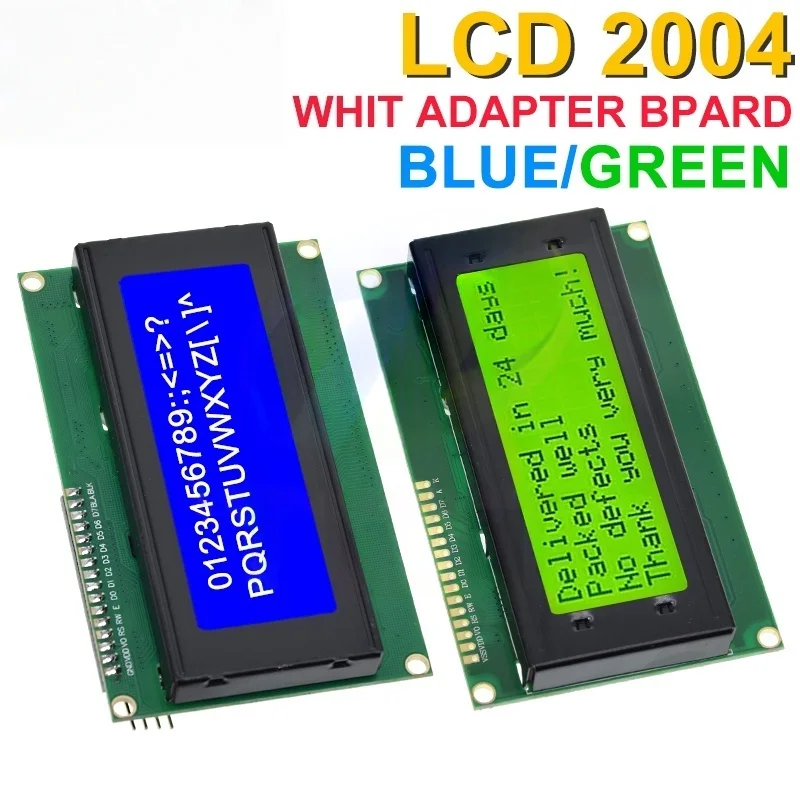 XCW LCD2004+I2C 2004 20x4 2004A Blue/Green screen HD44780 Character LCD /w IIC/I2C Serial Interface Adapter Module For Arduino