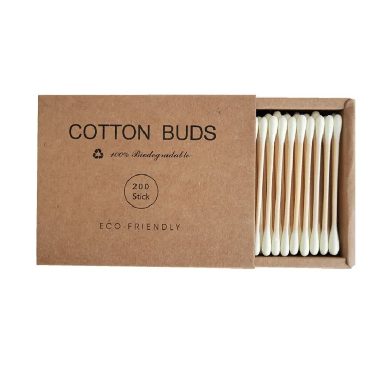 200PCS/Box Double Head Cotton Swab Women Makeup Cotton Bamboo Sticks Ears Cleaning Health Care Cleaning Tool