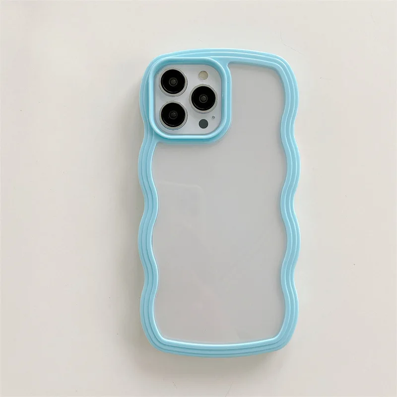 جراب هاتف اثنين في واحد بموجات بسيطة ، لون الحلوى ، غطاء TPU لهاتف iPhone 15 ، 14 ، 13 ، 12 ، 11 Pro Max ، X ، XR ، xssmax ، منتجات جديدة