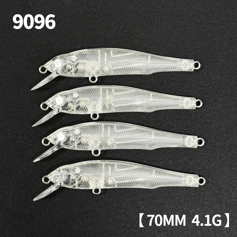 20 Stück unlackierter, langsam sinkender Minnow-Köder, 70 mm, 4 g, Angelköder, Pesca, rollende Wobbler für Süßwasser-Hechtforellen