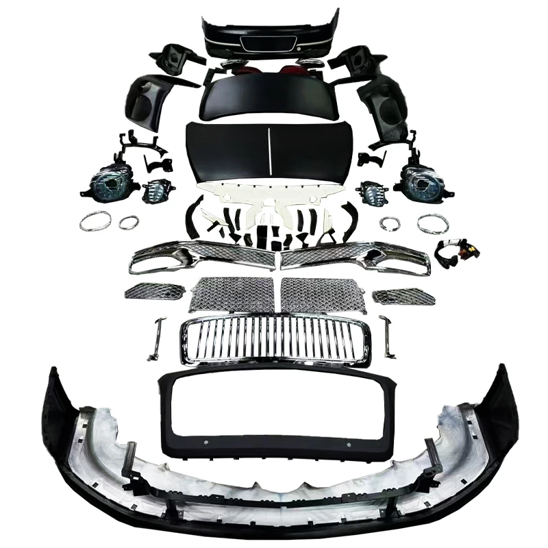suitable for 2008-19 Bentley Flying Spur Body Kit Upgrades to 20+,Exterior Front and Rear Bumper Grilles Revamped From Old to Ne