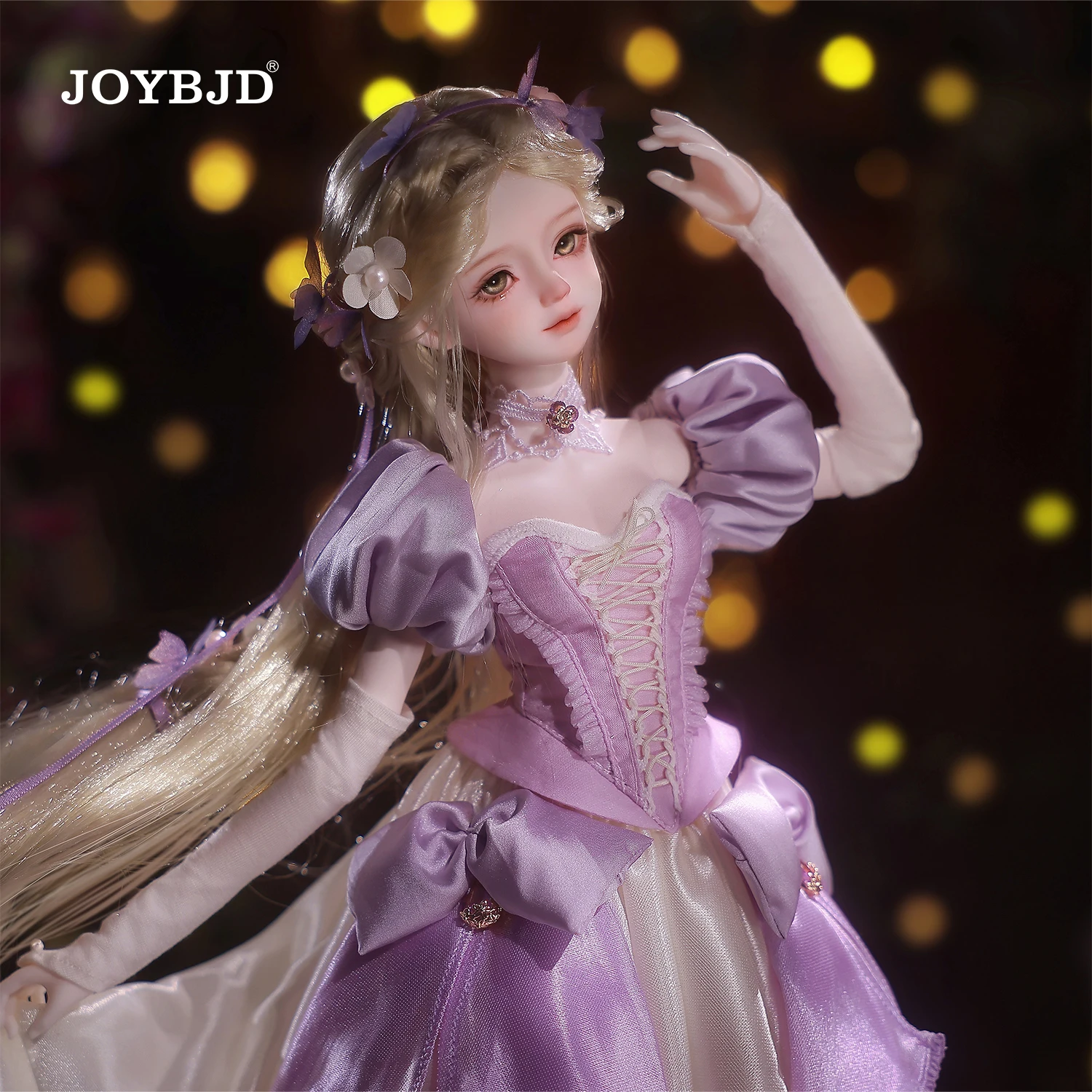 

JOYBJD Esme Fullset A 1/4 BJD Doll with Muxi Body - Handmade Fairy Tale Princess Butterfly Spirit Purple Gown Full Set
