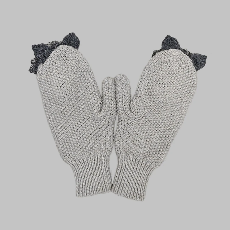 Soft Gloves Thermally Insulation For Cold Weather Comfortable Handwear Acrylic Mittens Cartoon Animal Winter Gloves