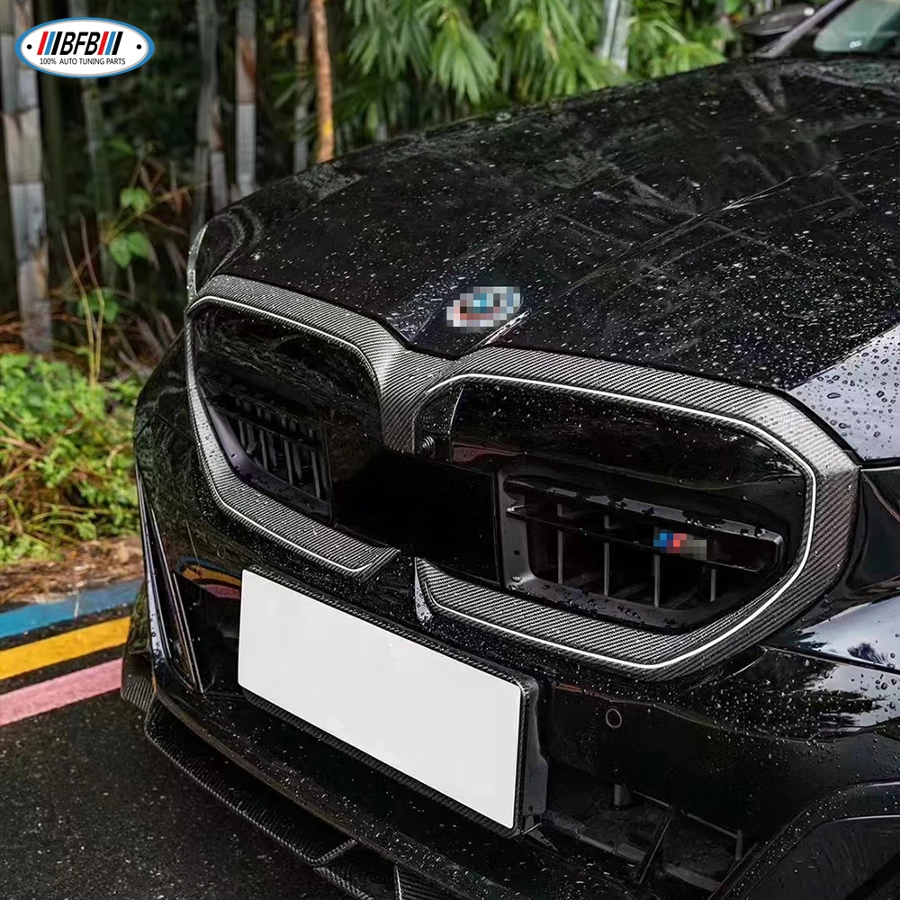 Image of Real Dry Carbon Fiber Front Grill Abdeckung Trim Grille Rahmen Abdeckung Für BMW 5er G60 2024 +