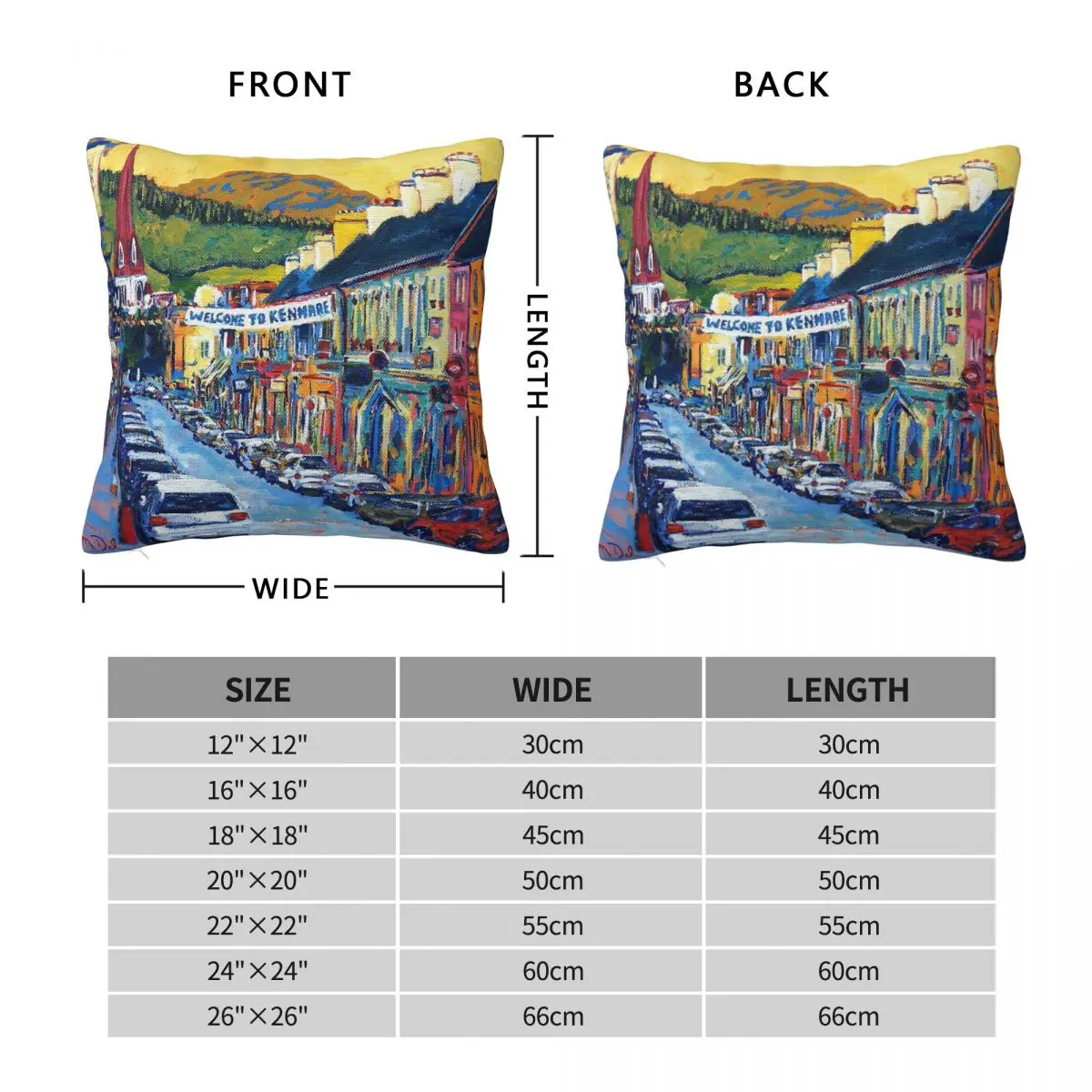 Kenmare County Kerry Ireland Square Pillowcase Polyester Linen Velvet Pattern Zip Decor Home Cushion Cover