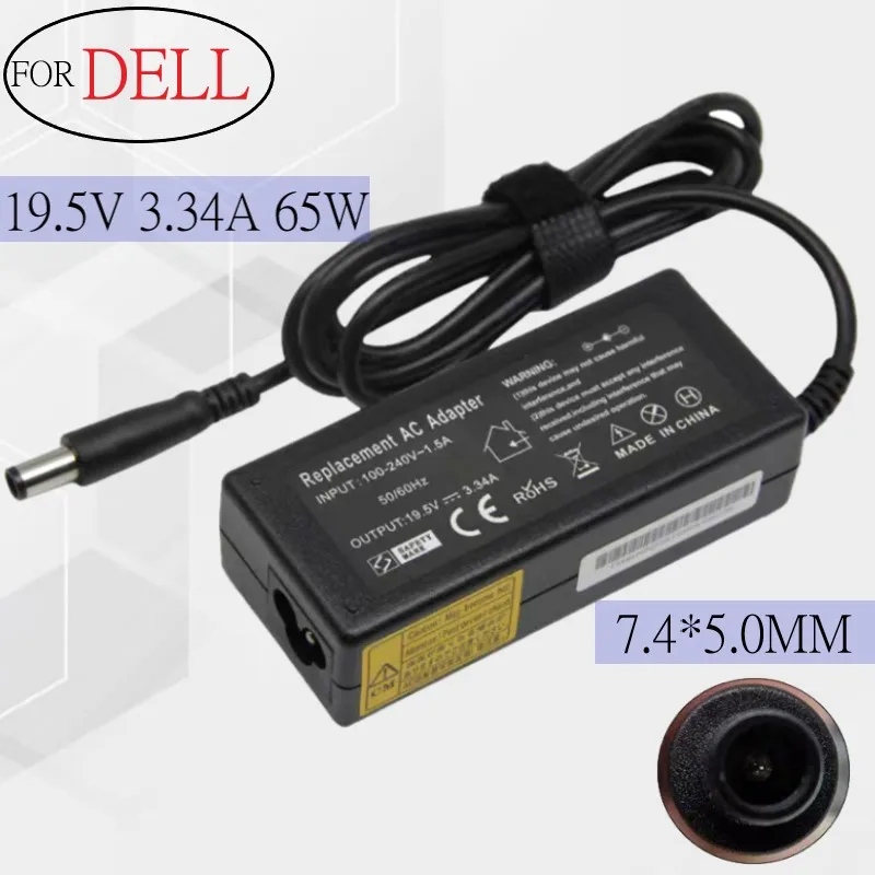 19.5V 3.34A 7.4*5.0mm 65W chargeur adaptateur secteur pour Dell Dell Latitude E5440 E5470 7480 E6540 E7440 E7450 E7250 E6440