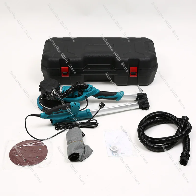 Foldable Self-priming Long Rod Wall Surface Grinder Polishing Sandpaper Machine Dust-Free Wall Putty Machine with Dual Lights