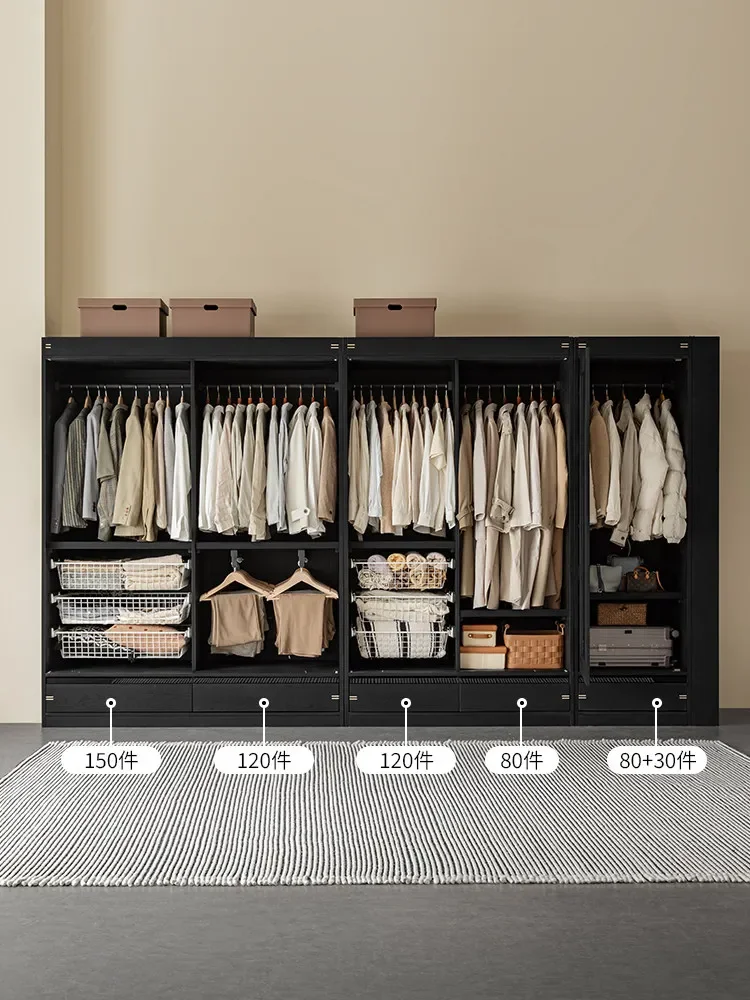 CX solid wood bedroom household sliding door large wardrobe simple storage combination wardrobe
