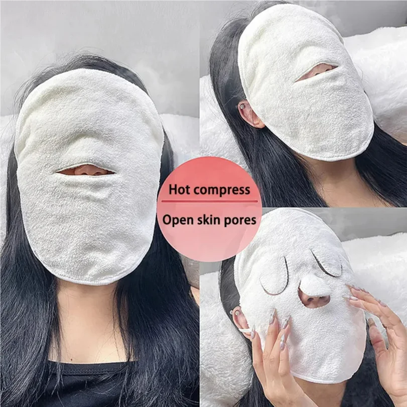 Cotton Hot Compress Towel Wet Compress Steamed Face Towel Skin Care Mask Opens Skin Pore Clean Hot Compress Moisturizing