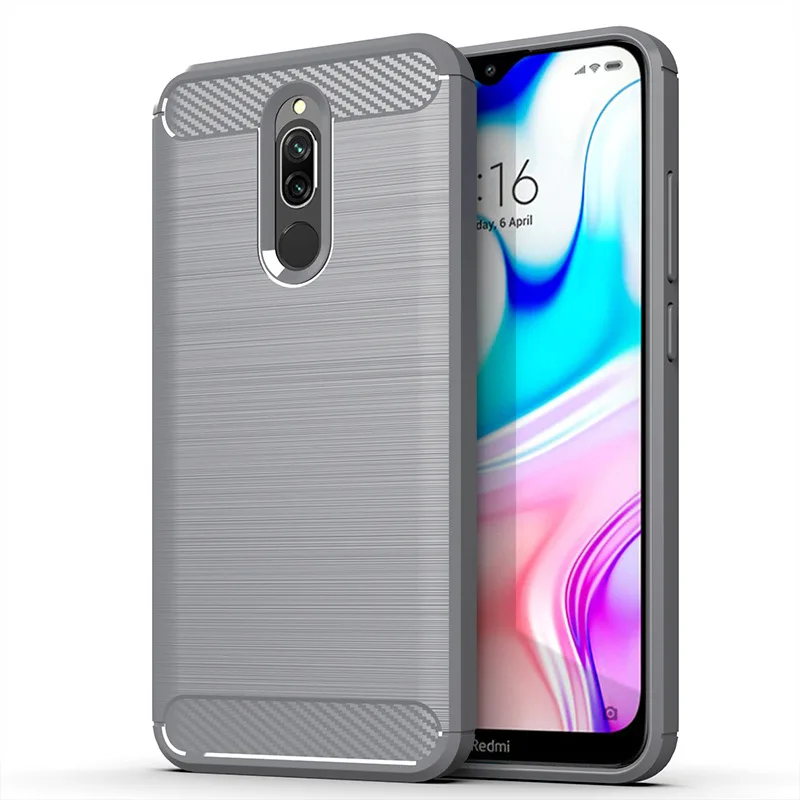 Carbon Fiber Case For Xiaomi Redmi 8 Shockproof Silicone Phone Cover for xaomi redmi8 Full Protection Soft TPU Case Coque Fundas