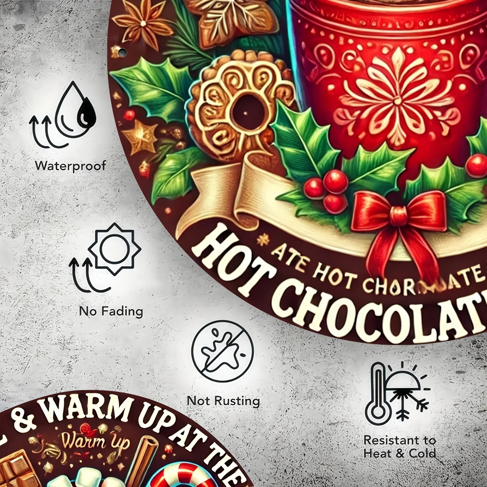 قطعة واحدة من لافتة بار الشوكولاتة الساخنة - لوحة ألومنيوم معدنية للمنزل والمطبخ والمطعم وغرفة النوم والحديقة والحمام والمرآب #5