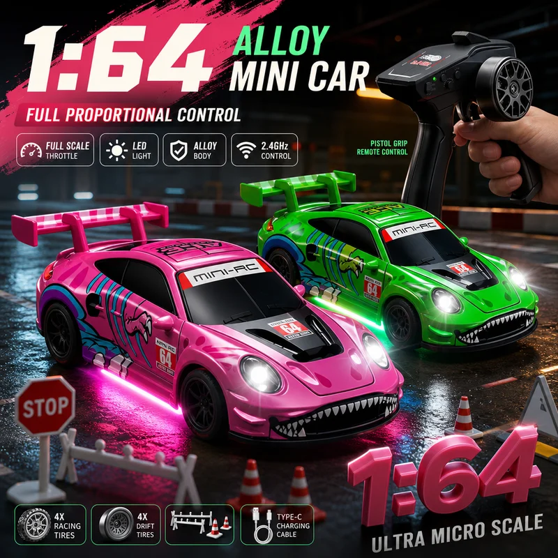 New Hot Selling Scy64001 Remote Control Car 1:64 Mini Desktop Rc Four-Wheel Drive Racing Flat Race Entry-Level Model Boy Toy Car