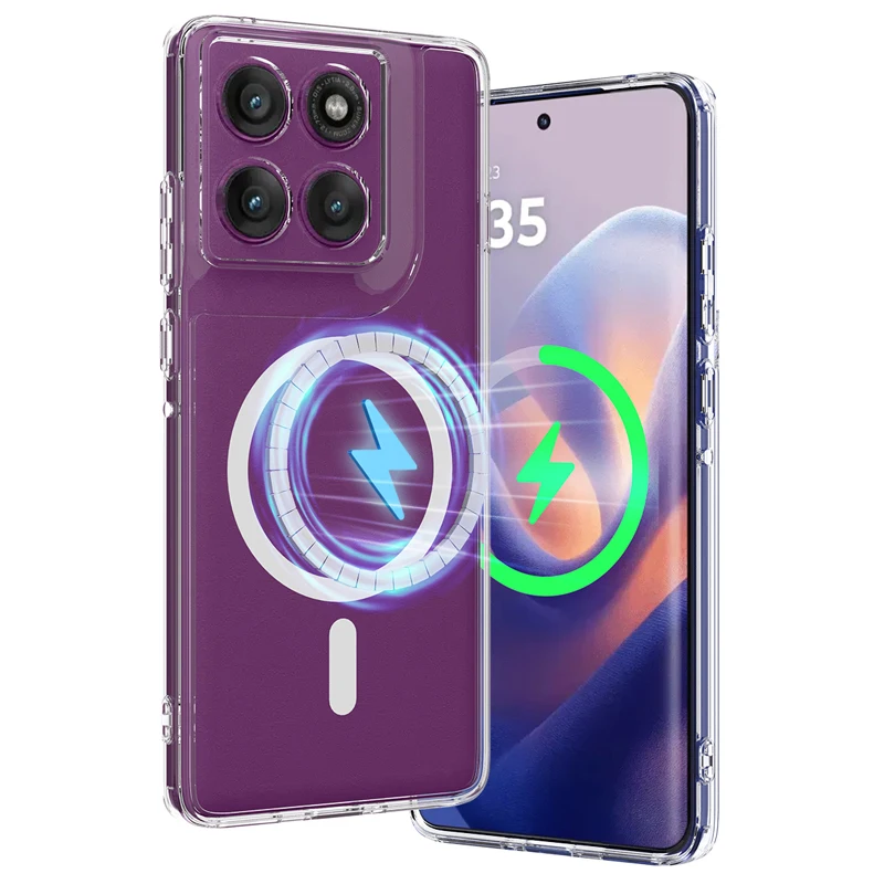 

Чехол для Motorola Moto Edge 70 5G X70 Air, магнитный, ударопрочный, прозрачный, из твердого поликарбоната + TPU, для MOTO Edge70