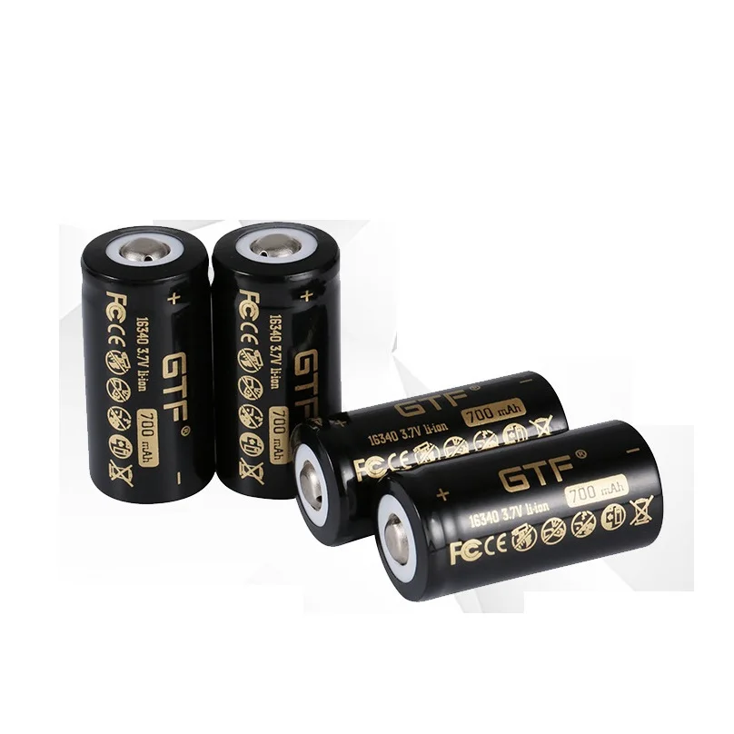 Peça recarregável da bateria do Li-íon, alta qualidade, CR123, 16340, 3.7V, 700mAh, CR123A