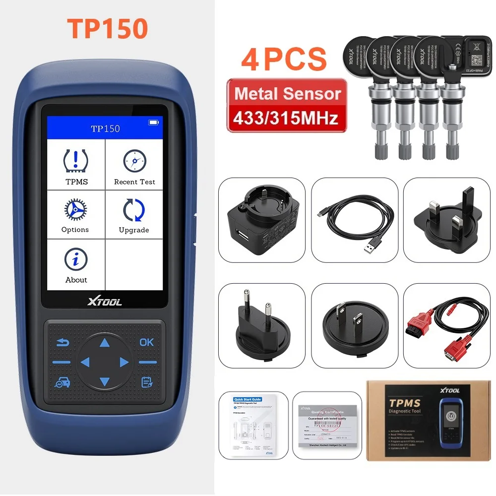 XTOOL TP150 TPMS Programmeur Band Diagnostic Tool Activeer Alle Sensoren Werken Op 315 433 MHz Bandenspanning Monitor Relearn Tool