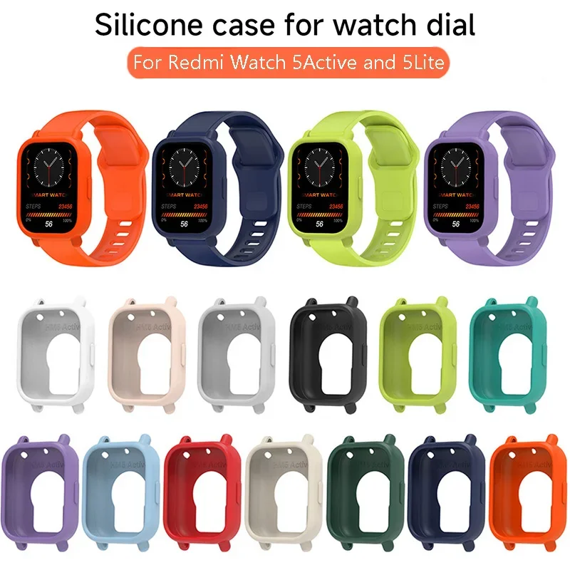

Protective Cover Case for Redmi Watch 5 Active Smart Watch Silicone Bumper Frame Protector for Xiaomi Redmi Watch 5 Lite Case
