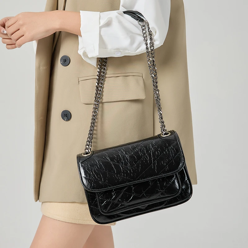 

Cowhide Crossbody Bag for Women Classic Retro Vintage Shoulder Purse Soft Natural Leather & Designer Look Luxury women's bag