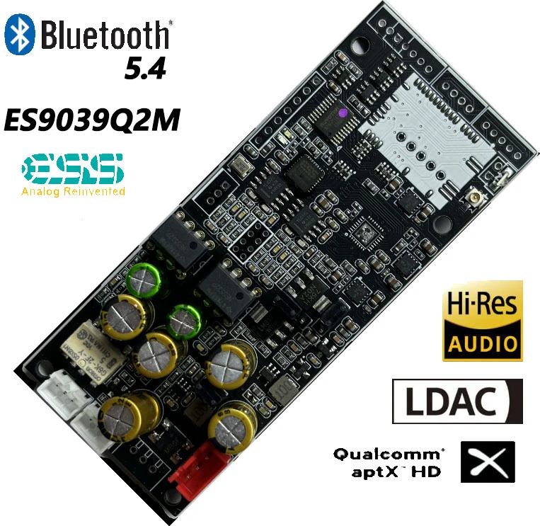 ES9039Q2M Bluetooth 5.4 QCC5181 I2S DSD Fiber Coaxial Input Decoding Board DAC