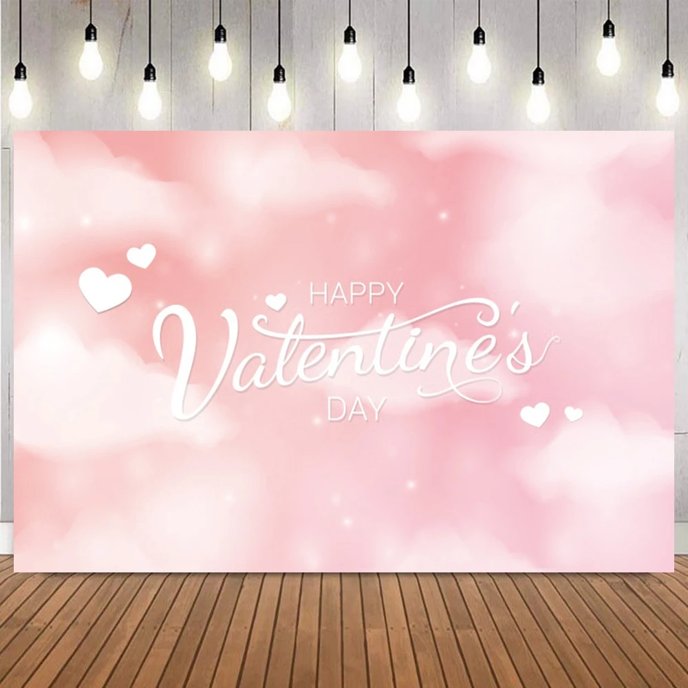 Valentine's Day Luxury Rose Heart Pattern Photo Backdrop Glittering LOVE Photography Background for Romantic Party Wedding Shoot